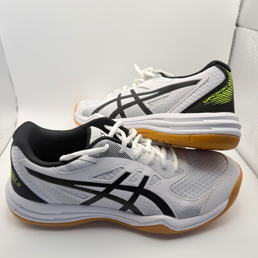 NEW Asics Upcourt 5 White Safety Gum Sole 1071A086 Mens Volleyball Shoe SZ 8